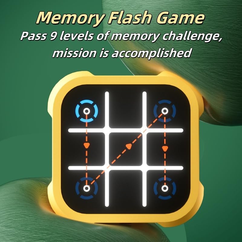 Tic Tac Toe Bolt Game, Electronic 4-in-1 Handheld Puzzle Game Console