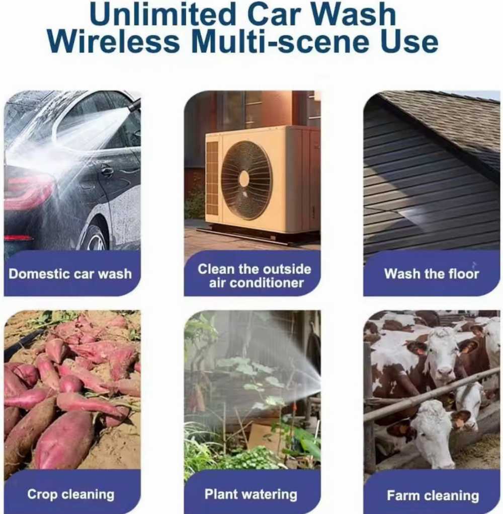 مسدس غسيل سيارات يعمل ببطاريتين