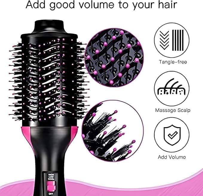 Hair Dryer 3in1 Brush One-Step Blow Dryer Brush for Styling and Frizz Control,Negative Ionic Hot Air Brush Volumizer Ceramic