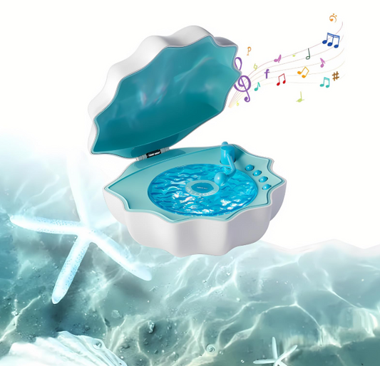MACADAM Shell Speaker with Northern Lights Projector, Waves Vinyl Bluetooth Speaker with 7 Colors Mood Lamp and White Noise, Shell Lamp for Room Decor Gift for Kids