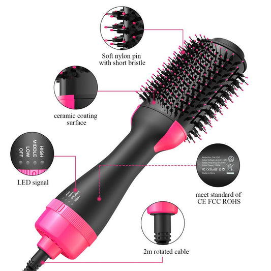 Hair Dryer 3in1 Brush One-Step Blow Dryer Brush for Styling and Frizz Control,Negative Ionic Hot Air Brush Volumizer Ceramic